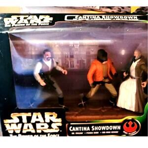 Hasbro POTF Star Wars Cantina Showdown Dr Evazan, Ponda Baba, Obi-Wan Ke…